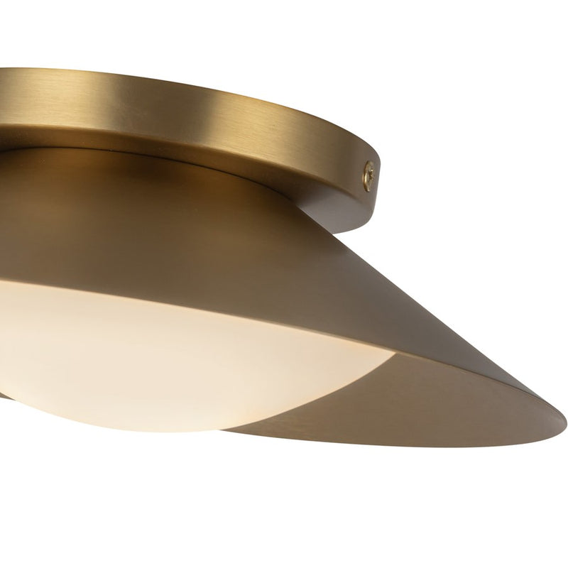 Kuzco Cleo 9" LED Wall Sconce, Gold/Opal Glass/Steel Shade
