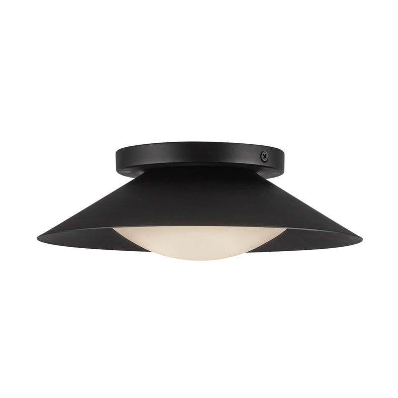Kuzco Cleo 9" LED Wall Sconce, Black/Opal Glass/Steel Shade