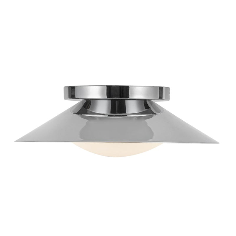 Kuzco Cleo 9" LED Wall Sconce, Chrome/Opal Glass/Steel Shade