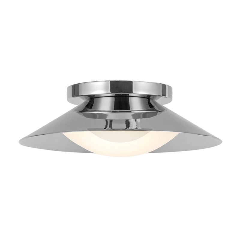 Kuzco Cleo 9" LED Wall Sconce, Chrome/Opal Glass/Steel Shade