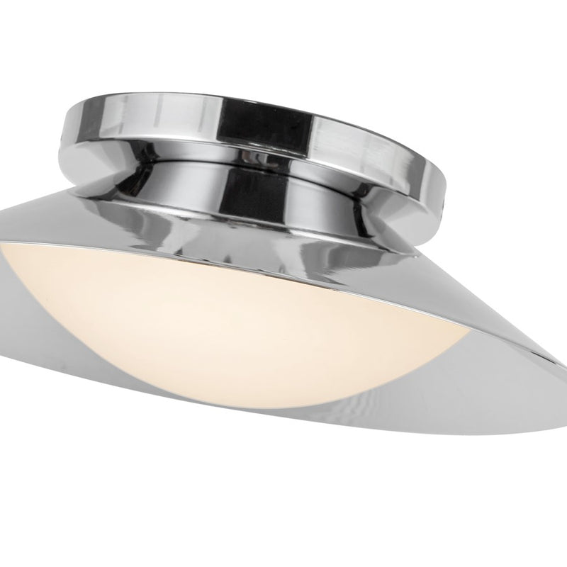 Kuzco Cleo 9" LED Wall Sconce, Chrome/Opal Glass/Steel Shade
