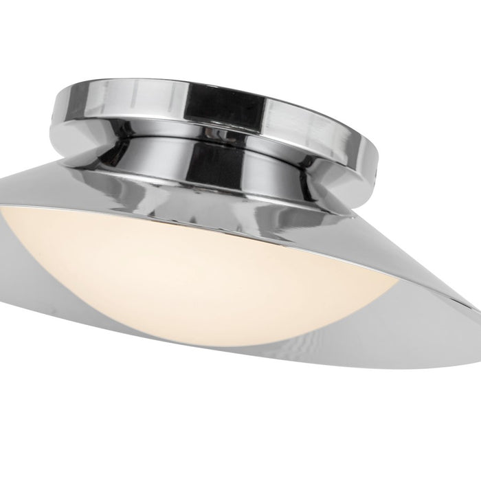 Kuzco Cleo 9" LED Wall Sconce, Chrome/Opal Glass/Steel Shade