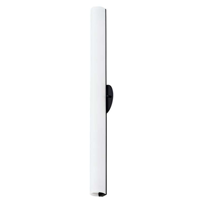 Kuzco Bute 32in 1-Light LED Wall Sconce | Modern Black and Opal Glass | Hallway & Bedroom Accent Light | 3200lm 3000K Dimmable | Model WS8332-BK