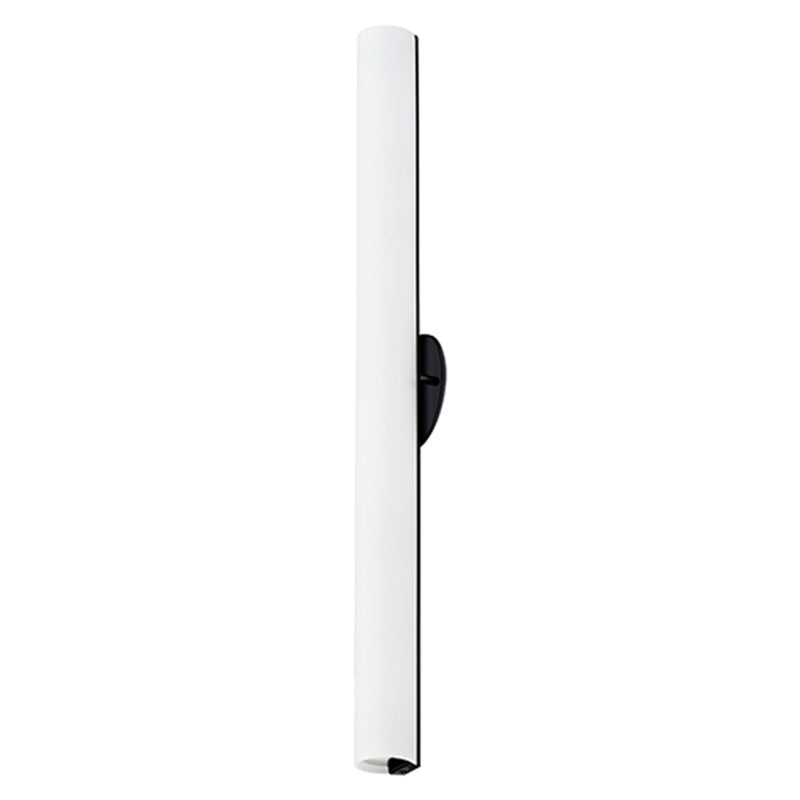 Kuzco Bute 32in 1-Light LED Wall Sconce | Modern Black and Opal Glass | Hallway & Bedroom Accent Light | 3200lm 3000K Dimmable | Model WS8332-BK