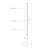 Kuzco Bute 32in 1-Light LED Wall Sconce | Modern Black and Opal Glass | Hallway & Bedroom Accent Light | 3200lm 3000K Dimmable | Model WS8332-BK
