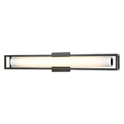 Kuzco Lochwood 27in LED Wall Sconce | Black Steel and Opal Glass | Bedroom & Hallway Accent Light | 2400lm 3000K 90CRI | Model WS83427-BK