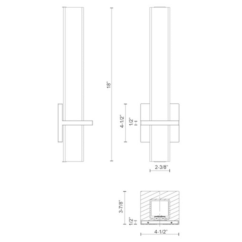 Kuzco Nepal 18in 1-Light LED Wall Sconce | Modern Brushed Gold Steel and Opal Glass | Bedroom & Hallway Accent Light | 1200lm | Model WS84218-BG