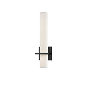 Kuzco Nepal 18in LED Wall Sconce | Black Steel and Opal Glass | Bedroom & Hallway Accent Light | 2 x 18 in | Model WS84218-BK