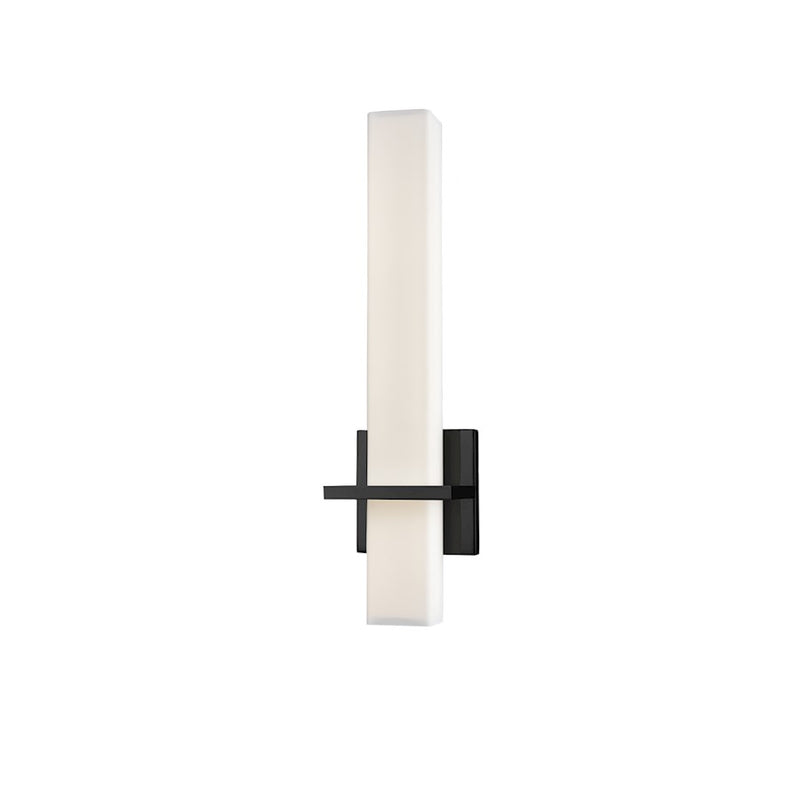 Kuzco Nepal 18in LED Wall Sconce | Black Steel and Opal Glass | Bedroom & Hallway Accent Light | 2 x 18 in | Model WS84218-BK