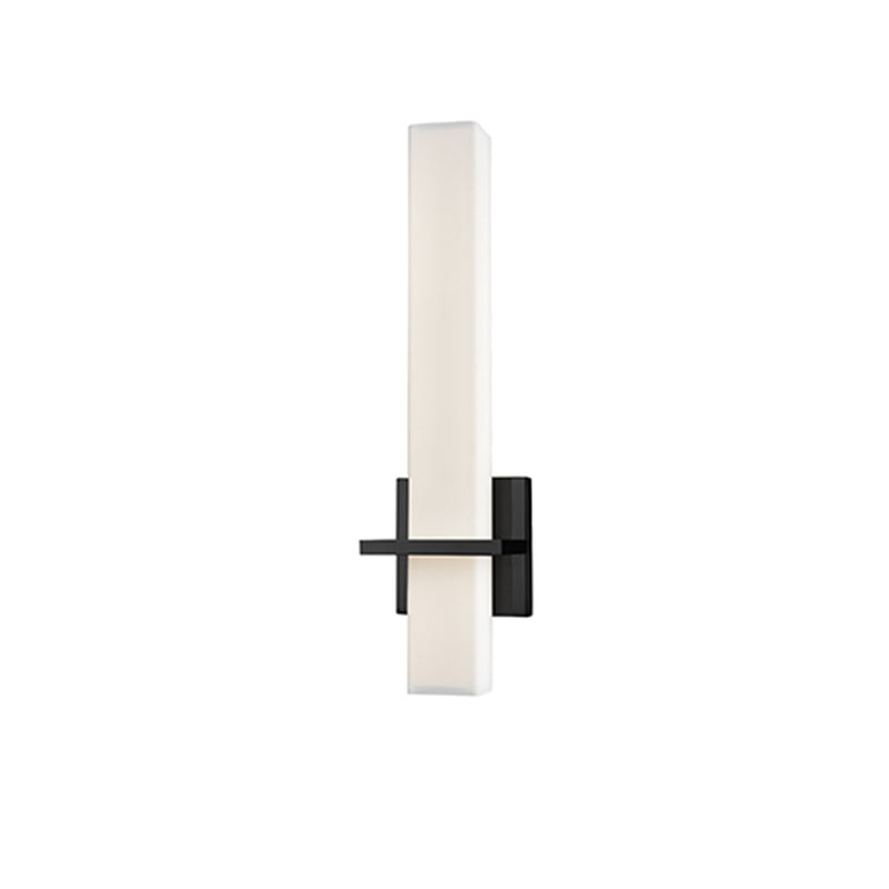 Kuzco Nepal 18in LED Wall Sconce | Black Steel and Opal Glass | Bedroom & Hallway Accent Light | 2 x 18 in | Model WS84218-BK
