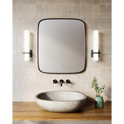 Kuzco Nepal 18in LED Wall Sconce | Black Steel and Opal Glass | Bedroom & Hallway Accent Light | 2 x 18 in | Model WS84218-BK
