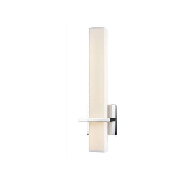Kuzco Nepal 18in LED Wall Sconce | Modern Chrome Metal and Opal Glass | Hallway & Bedroom Accent | 1200lm 3000K Dimmable ADA | Model WS84218-CH