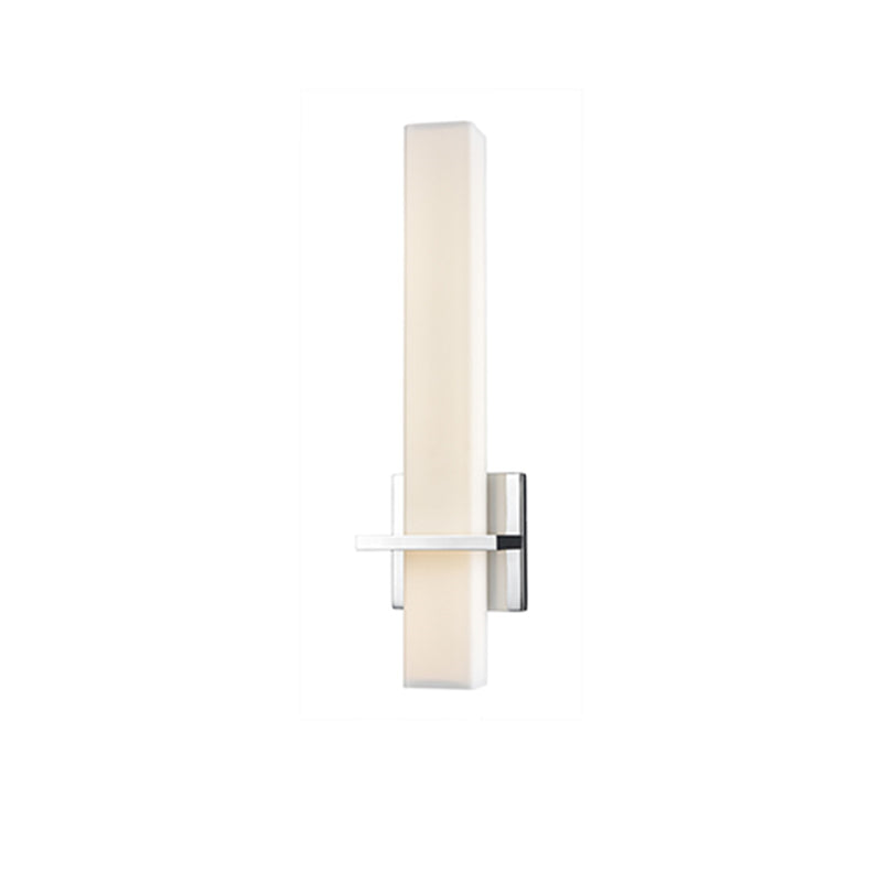 Kuzco Nepal 18in LED Wall Sconce | Modern Chrome Metal and Opal Glass | Hallway & Bedroom Accent | 1200lm 3000K Dimmable ADA | Model WS84218-CH