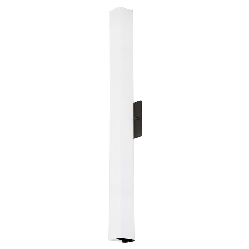 Kuzco Melville 32in LED Wall Sconce | Modern Black and Opal Glass | Hallway & Living Room Accent | 2.38 x 32 in | Model WS8432-BK