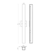 Kuzco Melville 32in LED Wall Sconce | Modern Chrome and Opal Glass | Hallway & Bathroom Accent | 2.38 x 32 in | Model WS8432-CH