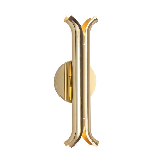 Kuzco Husk 14" LED Wall Sconce, Metallic Brass/Stainless Steel