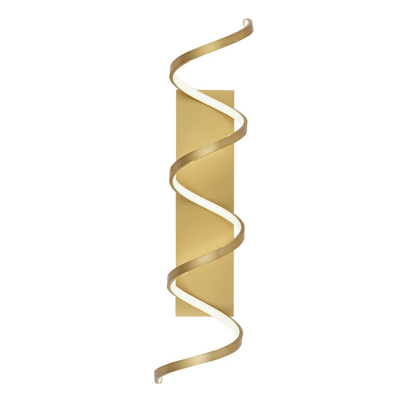 Kuzco Synergy 36in 1-Light LED Wall Sconce | Antique Brass Aluminum and Frosted Acrylic Diffuser | Hallway & Living Room | Model WS93736-AN