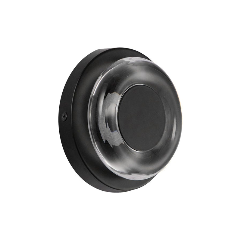 Kuzco Stephord 4" LED Wall Sconce, Black/Clear Glass/Clear Glass