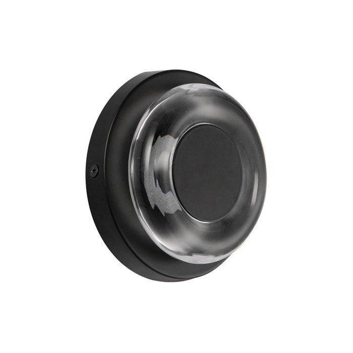 Kuzco Stephord 4" LED Wall Sconce, Black/Clear Glass/Clear Glass