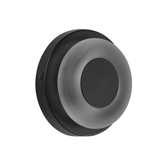 Kuzco Stephord 4" LED Wall Sconce, Black/Frosted Glass