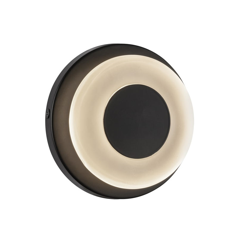 Kuzco Stephord 4" LED Wall Sconce, Black/Frosted Glass