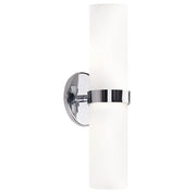Kuzco Milano 15in 1-Light Wall Sconce | Modern Chrome Metal and Opal Glass | Bedroom & Hallway Accent Light | 4.75 x 15 x 4.25 in | Model WS9815-CH