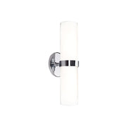 Kuzco Milano 15in 1-Light Wall Sconce | Modern Chrome Metal and Opal Glass | Bedroom & Hallway Accent Light | 4.75 x 15 x 4.25 in | Model WS9815-CH