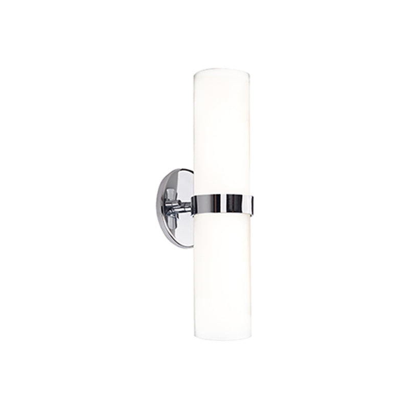 Kuzco Milano 15in 1-Light Wall Sconce | Modern Chrome Metal and Opal Glass | Bedroom & Hallway Accent Light | 4.75 x 15 x 4.25 in | Model WS9815-CH