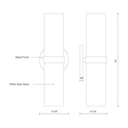 Kuzco Milano 15in 1-Light Wall Sconce | Modern Chrome Metal and Opal Glass | Bedroom & Hallway Accent Light | 4.75 x 15 x 4.25 in | Model WS9815-CH