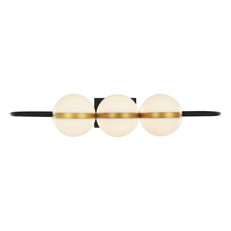Kuzco Tagliato 32in 1-Light LED Wall Vanity | Modern Matte Black and Brushed Gold with Frosted Acrylic | Bathroom Vanity | Model WV302003MBBG