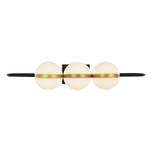 Kuzco Tagliato 32in 1-Light LED Wall Vanity | Modern Matte Black and Brushed Gold with Frosted Acrylic | Bathroom Vanity | Model WV302003MBBG