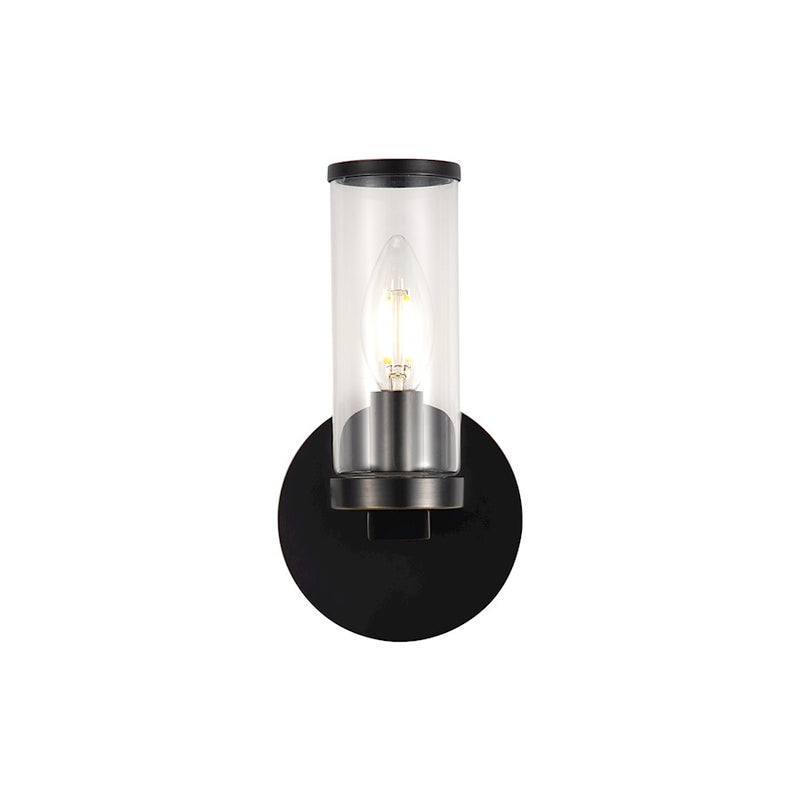 Kuzco Revolve 1-Light Vanity Light | Urban Bronze and Clear Glass | Bathroom Vanity | 4.75 x 8.62 in, Damp Rated | Model WV309001UBCG