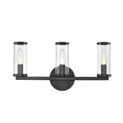 Kuzco Revolve 3-Light Vanity Light | Urban Bronze and Clear Glass | Bathroom Vanity & Powder Room | 17.62 x 8.62 in, Damp Rated | Model WV309033UBCG