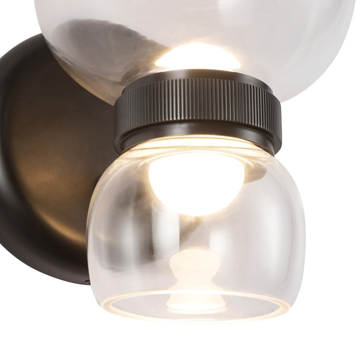 Kuzco Sutton 8" Black Dimmable LED Bathroom Vanity, Urban Bronze/Clear Glass