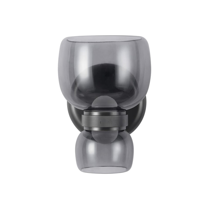 Kuzco Sutton 8" Black Dimmable LED Bathroom, Urban Bronze/Smoked Glass