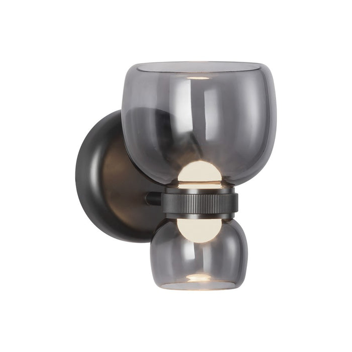 Kuzco Sutton 8" Black Dimmable LED Bathroom, Urban Bronze/Smoked Glass