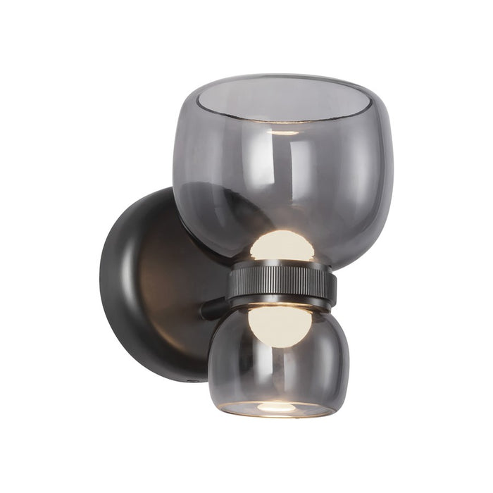 Kuzco Sutton 8" Black Dimmable LED Bathroom, Urban Bronze/Smoked Glass