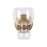 Kuzco Sutton 8" Brass Dimmable LED Bathroom, Vintage Brass/Clear Glass