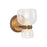 Kuzco Sutton 8" Brass Dimmable LED Bathroom, Vintage Brass/Clear Glass