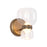 Kuzco Sutton 8" Brass Dimmable LED Bathroom, Vintage Brass/Clear Glass