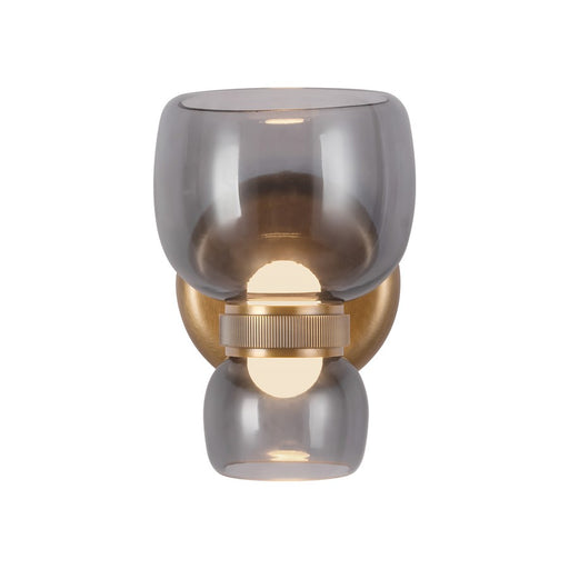 Kuzco Sutton 8" Brass Dim LED, Vintage Brass/Smoked Glass - WV310205VBSM