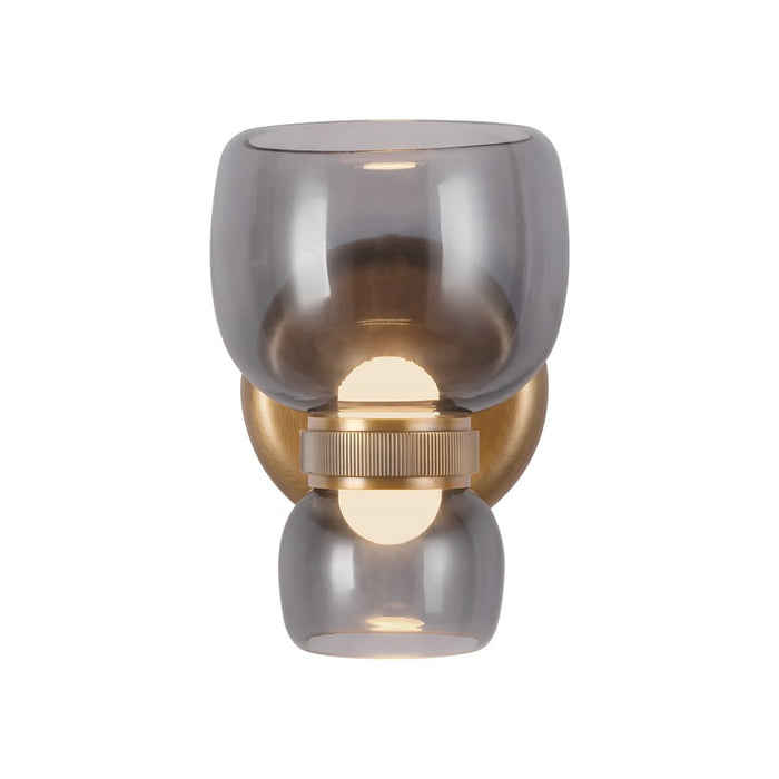 Kuzco Sutton 8" Brass Dim LED, Vintage Brass/Smoked Glass - WV310205VBSM