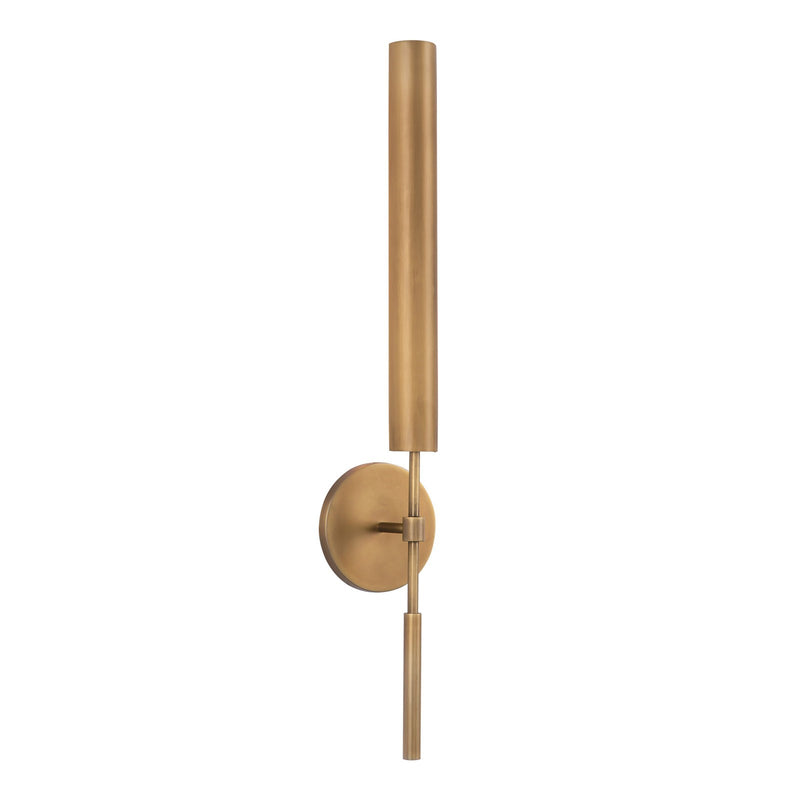 Kuzco Astrid 25in 1-Light LED Wall Vanity | Mid-Century Vintage Brass and Clear Glass | Bathroom Vanity | 2 x 24.88 x 3 in | Model WV316401VBMS