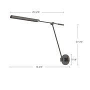 Kuzco Astrid 33in LED Wall/Vanity | Mid-Century Vintage Brass and Clear Glass | Bathroom Vanity Light | 735lm 2700K Dimmable | Model WV316601VBMS
