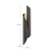 Kuzco Parducci 2-Light 26in Wall Vanity Light | Light Brass and Urban Bronze | Bathroom Vanity & Hallway | 40W E12 Damp Rated | Model WV319405UBLB
