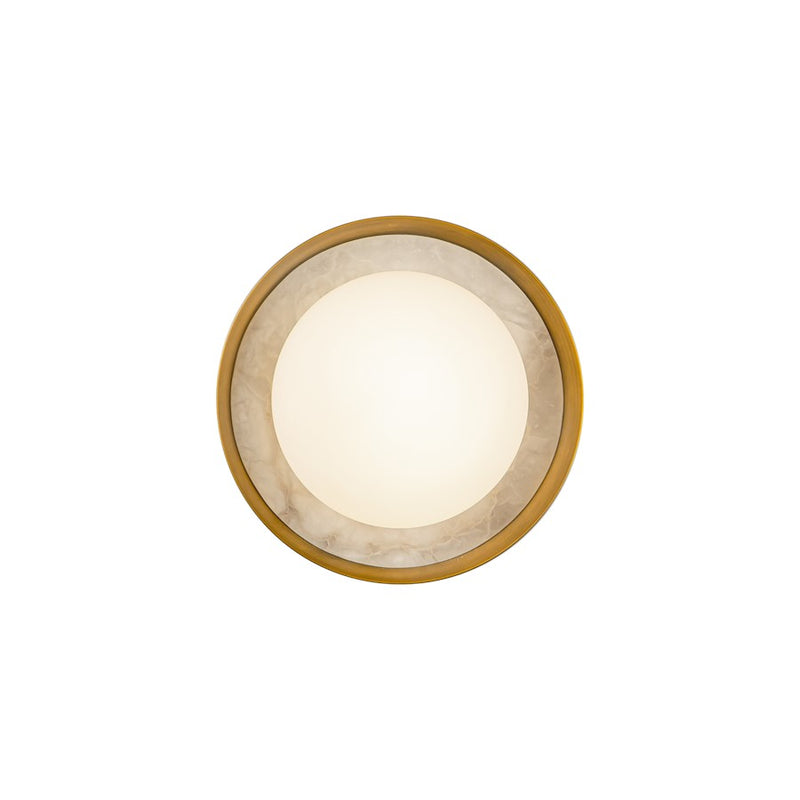 Kuzco Alonso 8in 1-Light LED Wall Sconce | Traditional Vintage Brass and Opal Glass | Bathroom Vanity & Powder Room | 8.5 x 3.62 in | Model WV320108VB