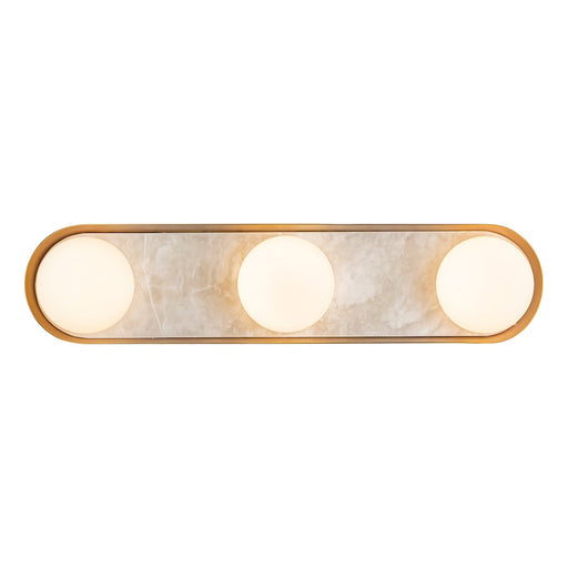 Kuzco Alonso 23in 1-Light LED Vanity Light | Vintage Brass Steel and Opal Glass | Bathroom Vanity & Powder Room | Model WV320323VB