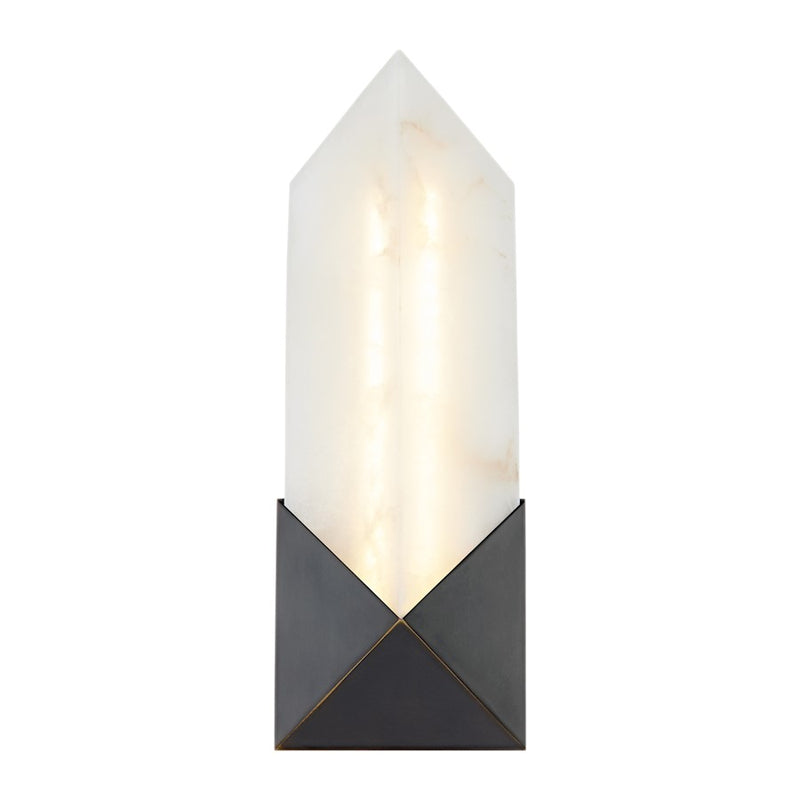 Kuzco Caesar 12in 1-Light Vanity Light | Geometric Urban Bronze and Alabaster Glass | Bathroom Vanity & Powder Room | Model WV323112UBAR