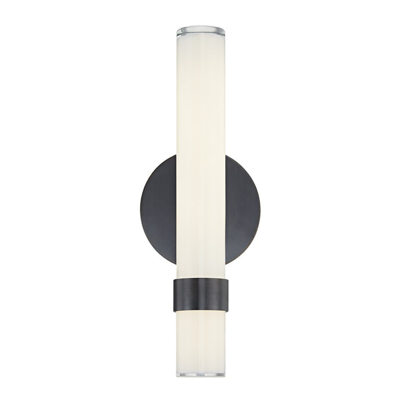 Alora Madison 14" LED Wall/Vanity Light, Bronze/Glossy Opal