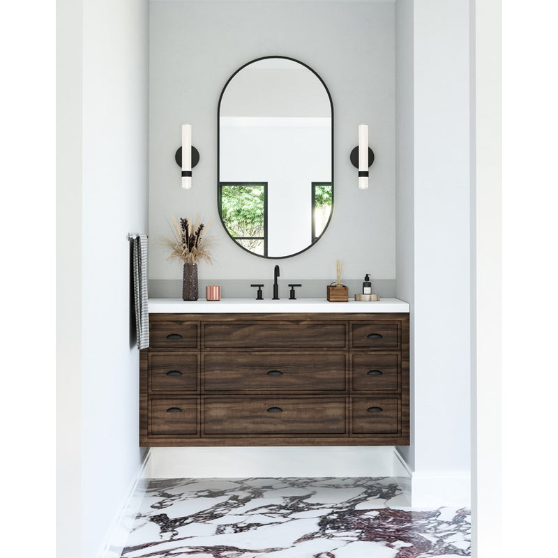 Alora Madison 14" LED Wall/Vanity Light, Bronze/Glossy Opal